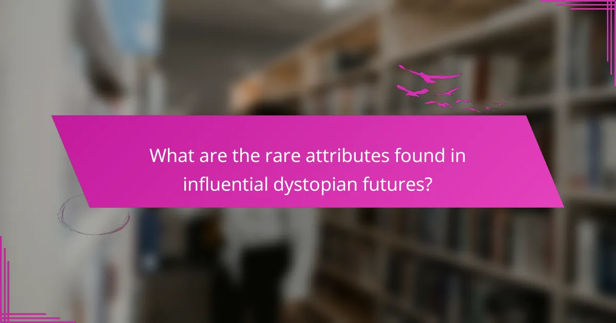 What are the rare attributes found in influential dystopian futures?