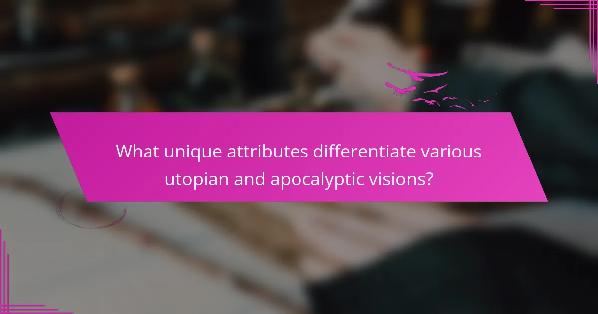 What unique attributes differentiate various utopian and apocalyptic visions?