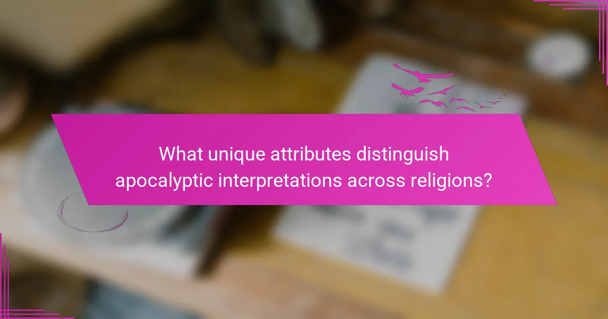 What unique attributes distinguish apocalyptic interpretations across religions?