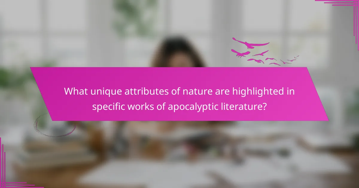 What unique attributes of nature are highlighted in specific works of apocalyptic literature?