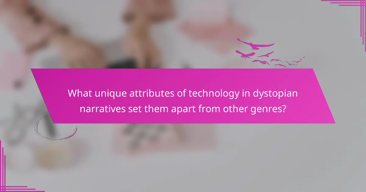 What unique attributes of technology in dystopian narratives set them apart from other genres?