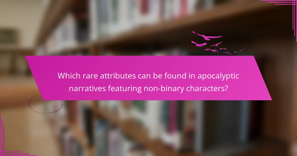 Which rare attributes can be found in apocalyptic narratives featuring non-binary characters?