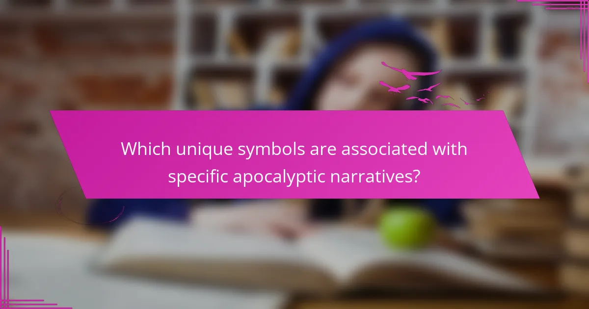 Which unique symbols are associated with specific apocalyptic narratives?